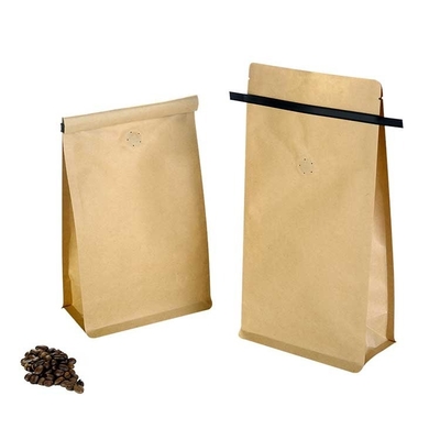 Recycled Biodegradable Plastic Pouch Tin Tie Coffee Bean Flat Bottom Food Packaging Food Custom Printed Kraft Paper Bag for Tea or Coffee