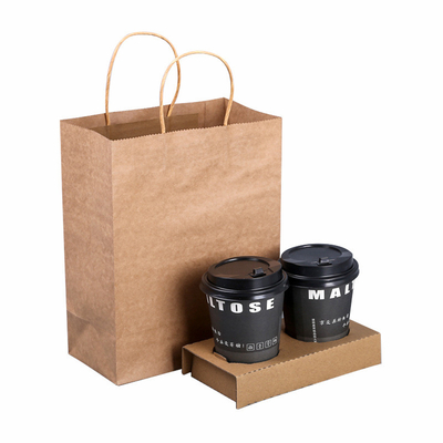Il sacco di carta di Carry Kraft Paper Bag Brown del caffè con la maniglia porta via